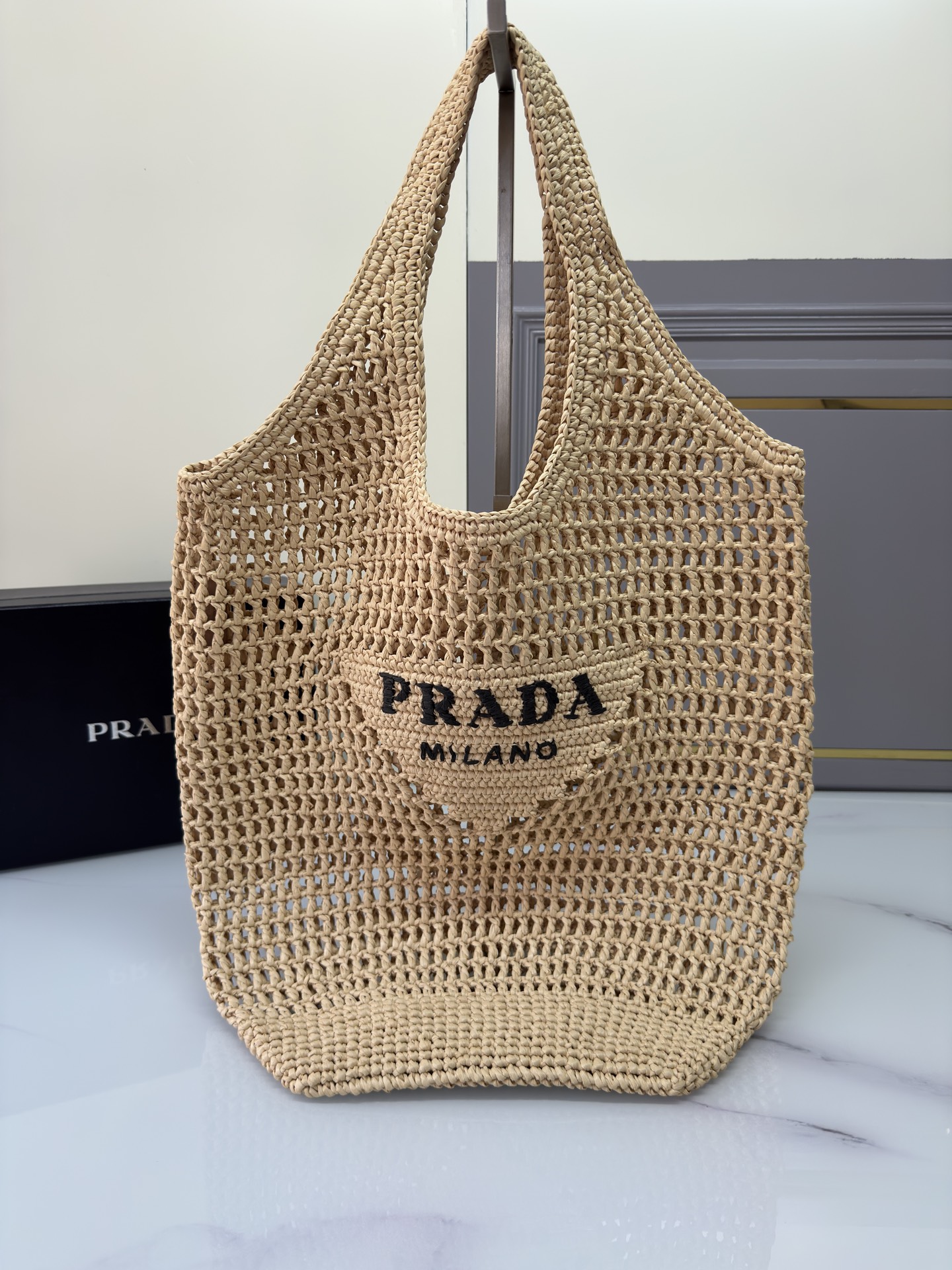 [TOP] PRADA Straw Shopping Bag 39x34cm - 4 Colour