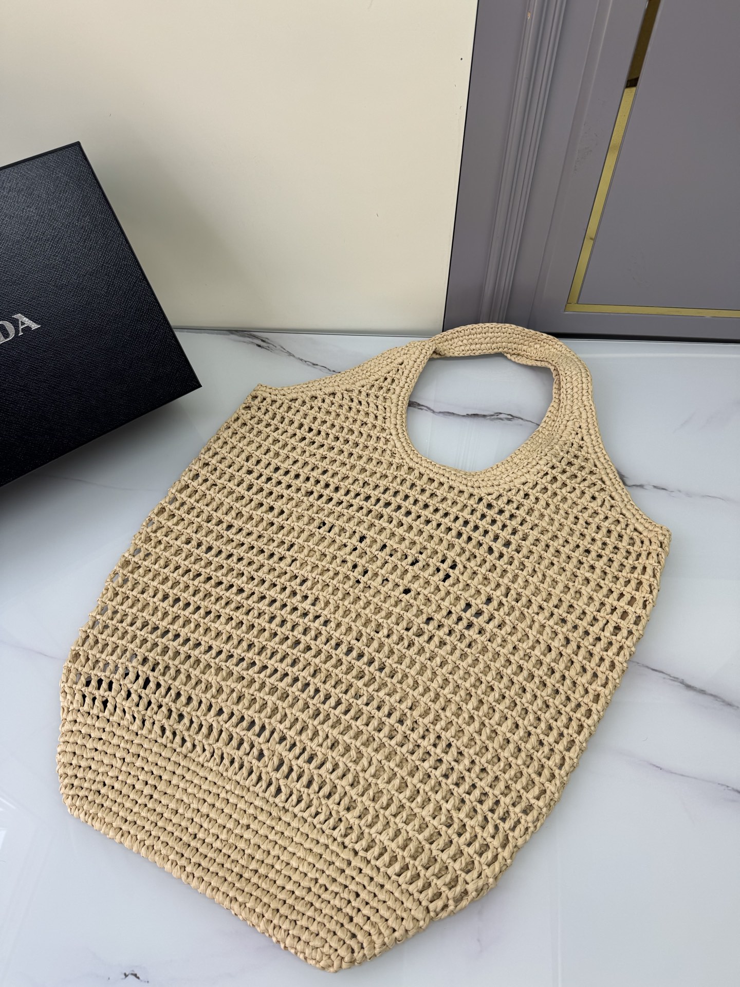 [TOP] PRADA Straw Shopping Bag 39x34cm - 4 Colour