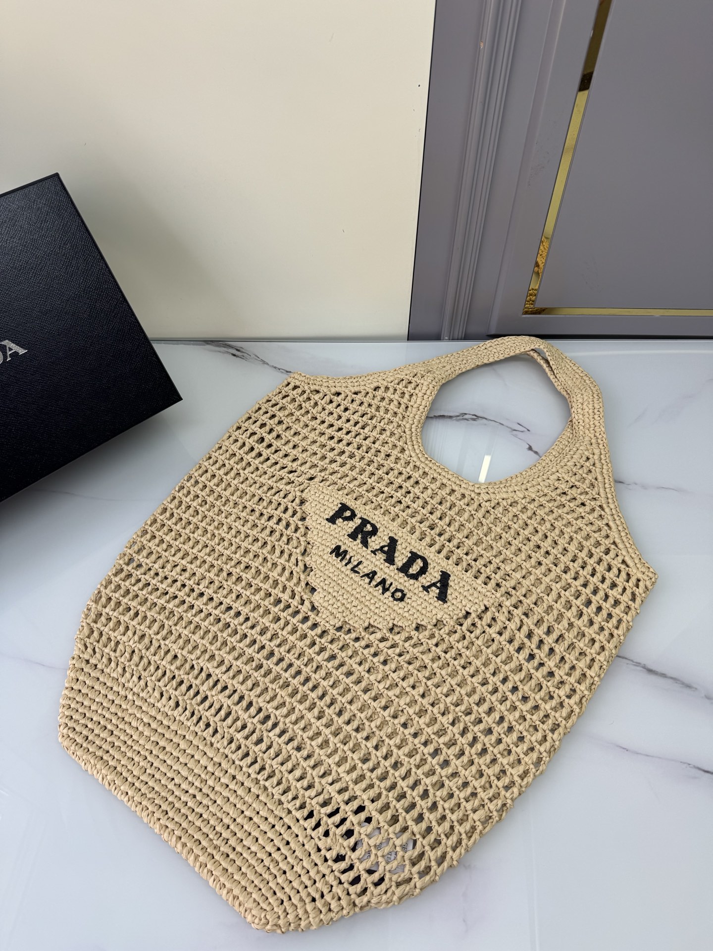 [TOP] PRADA Straw Shopping Bag 39x34cm - 4 Colour
