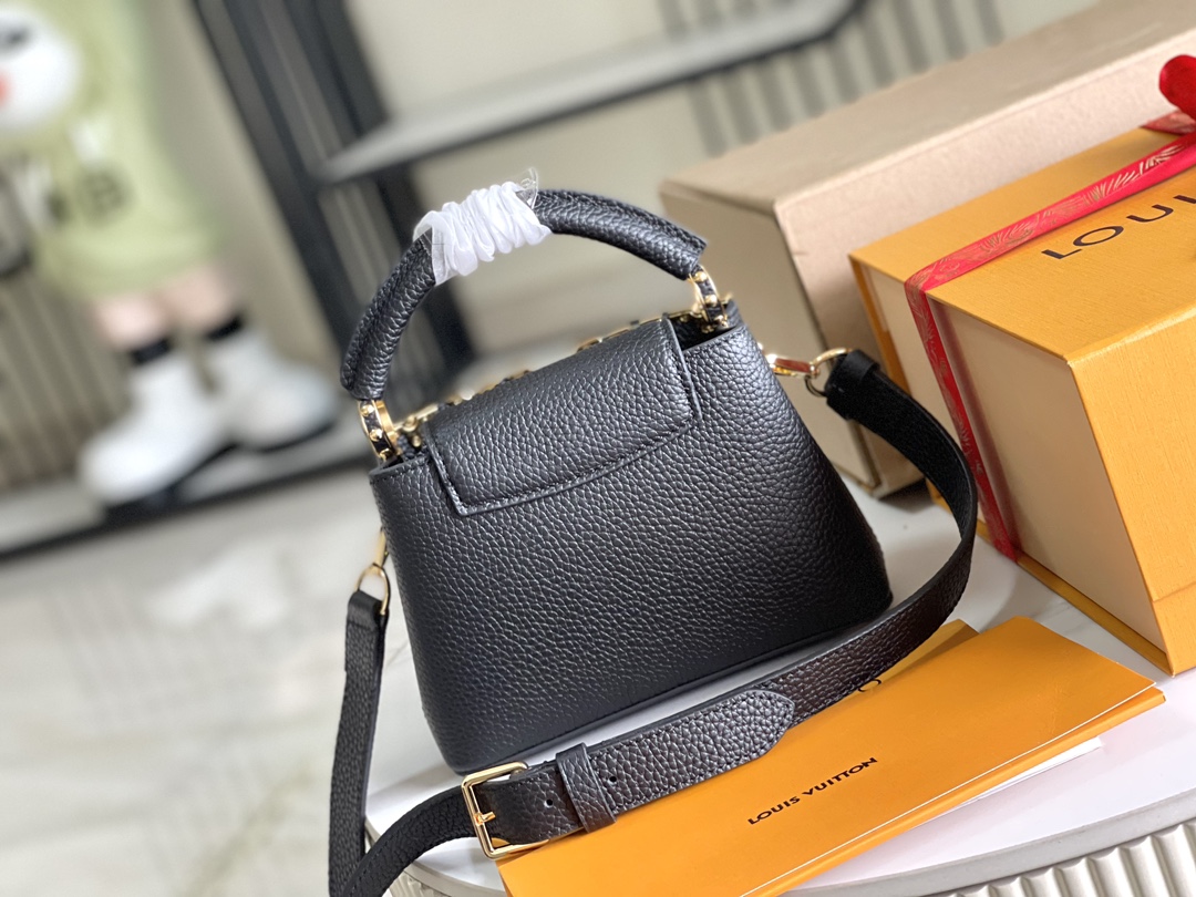 [TOP] Louis Vuitton LV Capucine Bag Mini 21x8x14 cm- Black