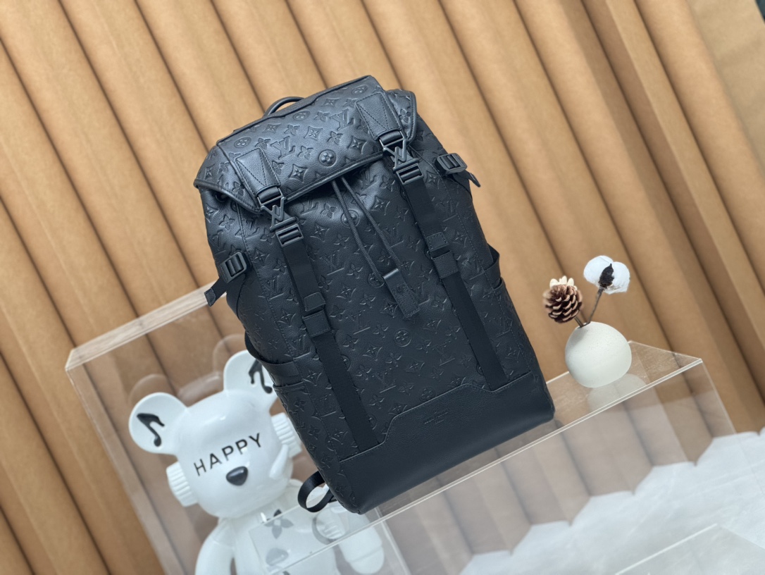 [TOP] Louis Vuitton LV Getaway Backpack Monogram Shadow Calfskin 29x50x15cm - Black