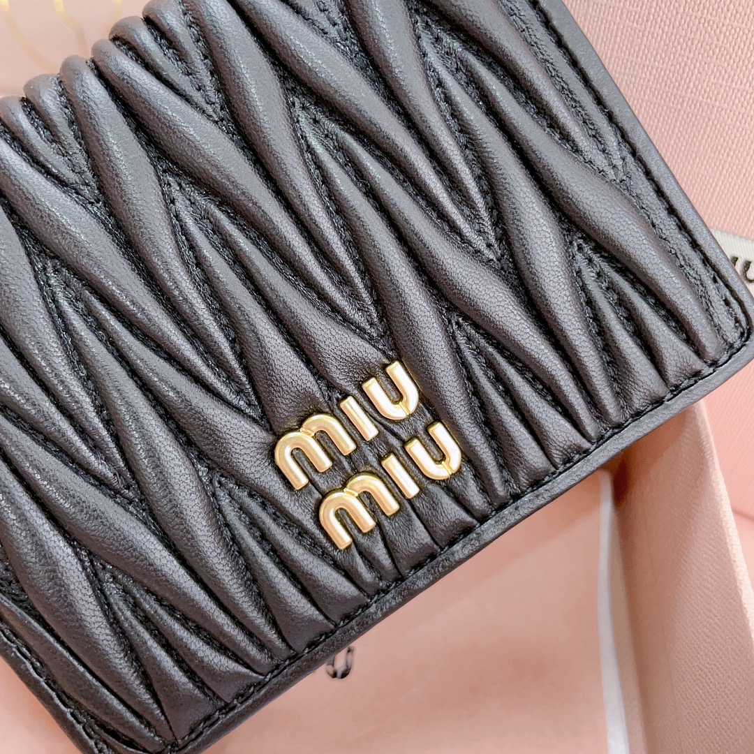 [TOP] Miu Miu Lambskin Matelasse Pocket Wallet 11.5x8cm - 5 Color - 711 Luxury