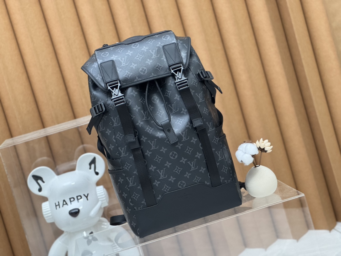 [TOP] Louis Vuitton LV Getaway Backpack Monogram Eclipse Canvas 29x50x15cm - Black