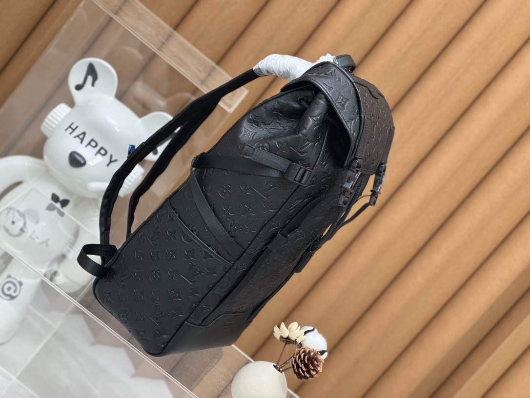 [TOP] Louis Vuitton LV Getaway Backpack Monogram Shadow Calfskin 29x50x15cm - Black