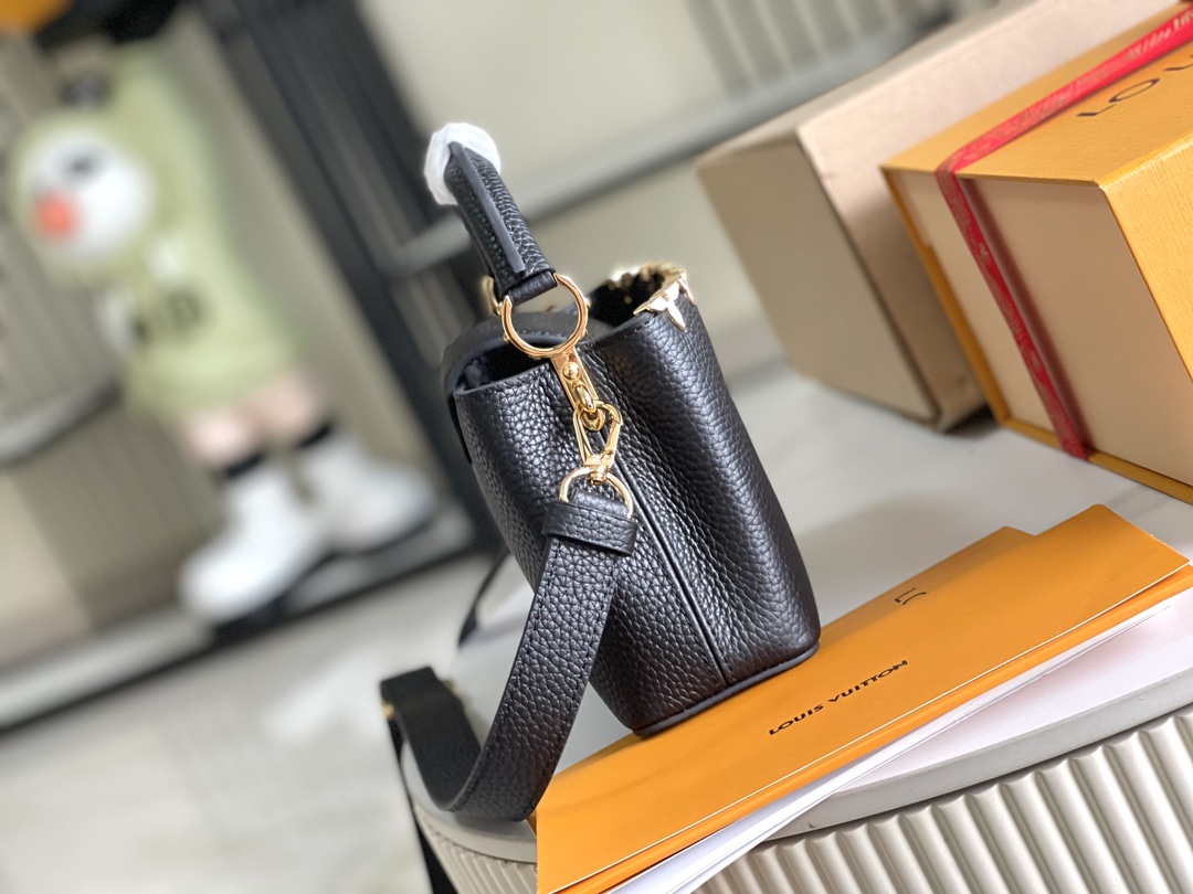 [TOP] Louis Vuitton LV Capucine Bag Mini 21x8x14 cm- Black