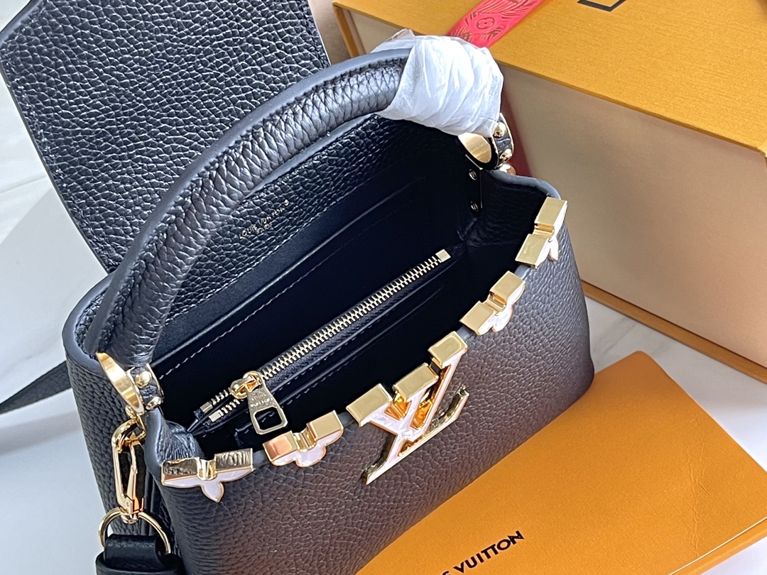 [TOP] Louis Vuitton LV Capucine Bag Mini 21x8x14 cm- Black