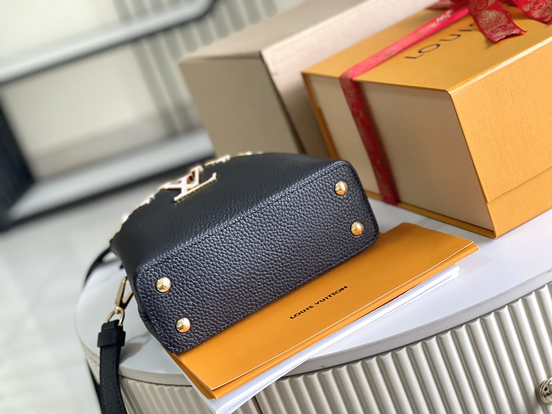 [TOP] Louis Vuitton LV Capucine Bag Mini 21x8x14 cm- Black