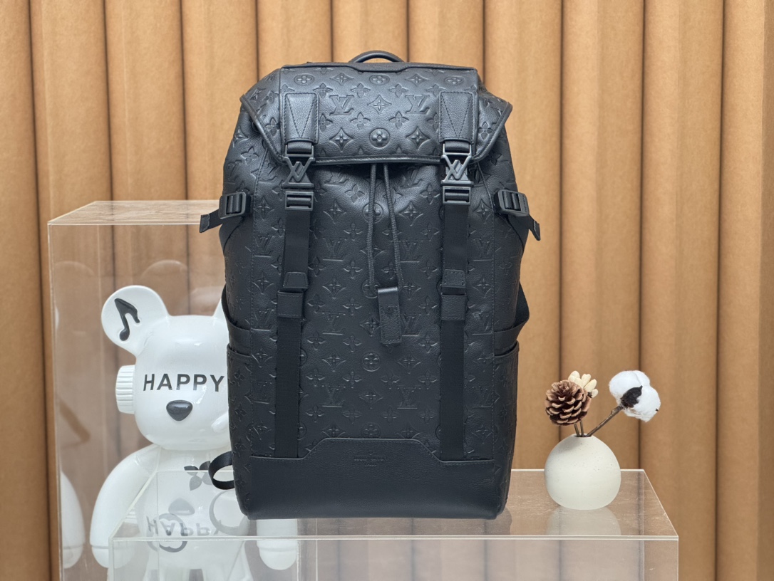 [TOP] Louis Vuitton LV Getaway Backpack Monogram Shadow Calfskin 29x50x15cm - Black