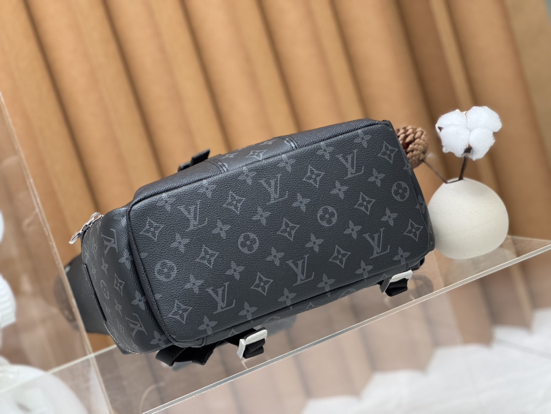 [TOP] Louis Vuitton LV Taïgarama Outdoor Backpack Taïga Leather Monogram Eclipse Canvas 37x45x19cm - Black