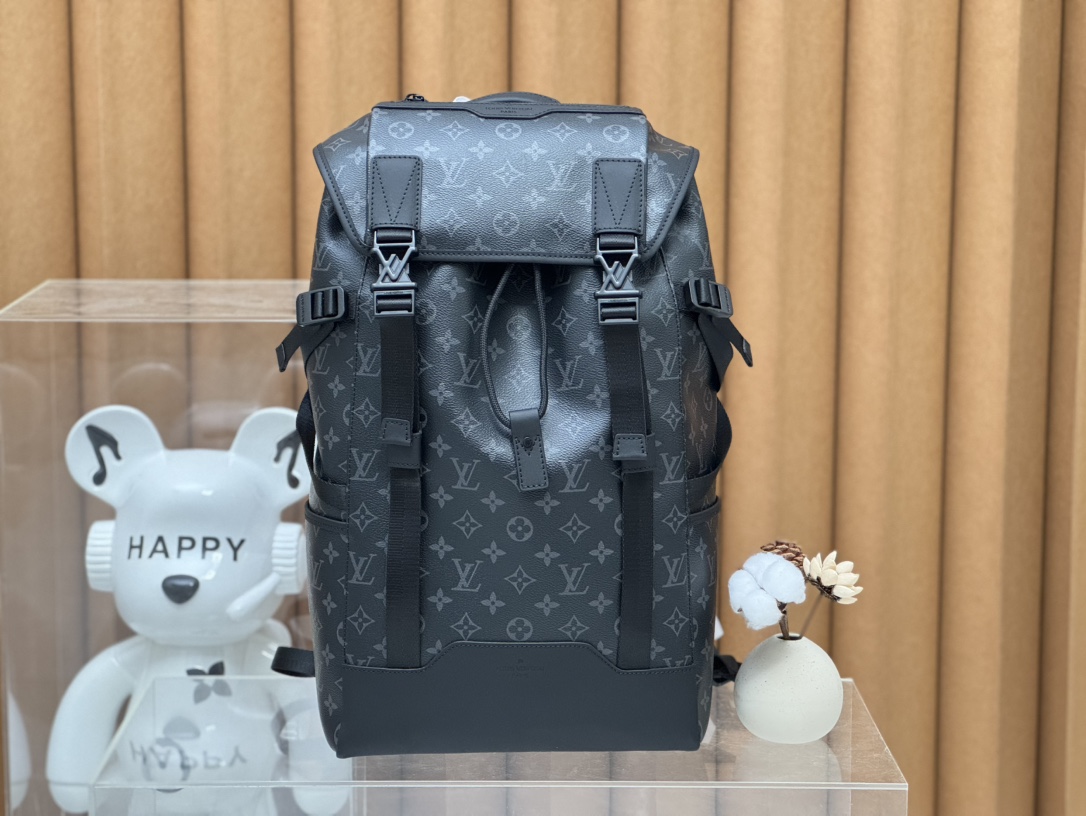 [TOP] Louis Vuitton LV Getaway Backpack Monogram Eclipse Canvas 29x50x15cm - Black