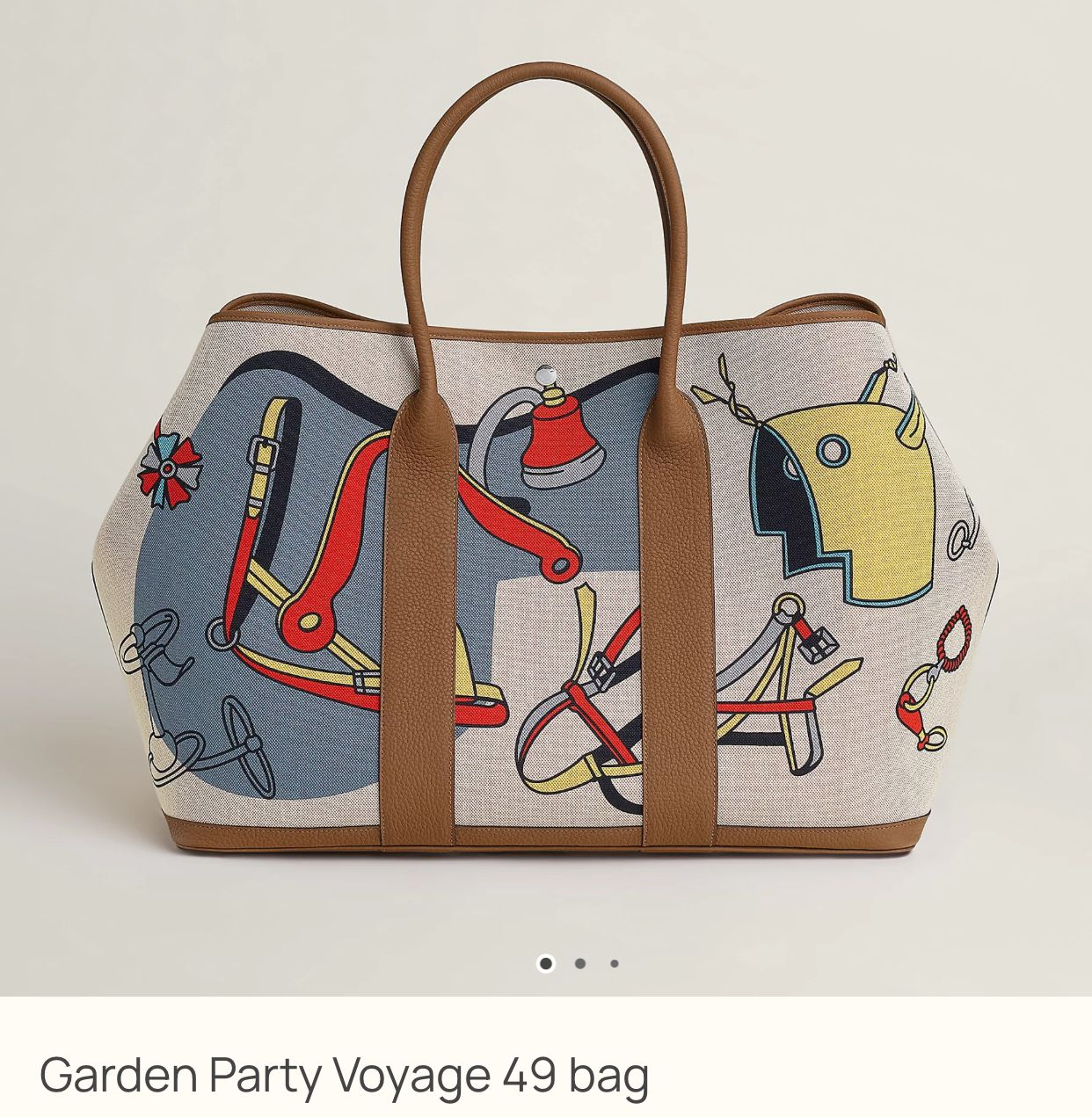 [TOP] HERMES Garden Party Voyage 49 Bag - Beige