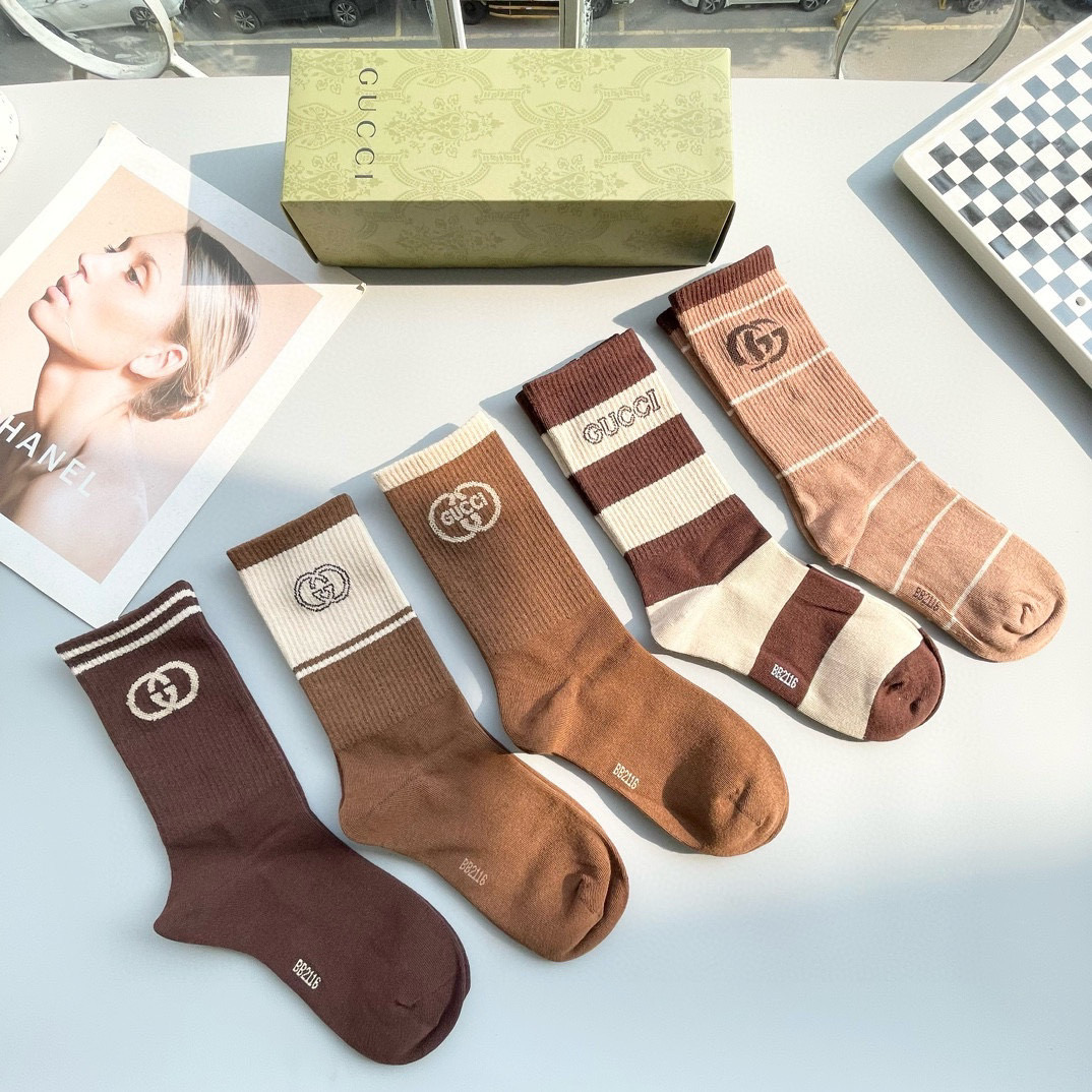 [TOP] GUCCI Socks - 5 Pieces as a Set