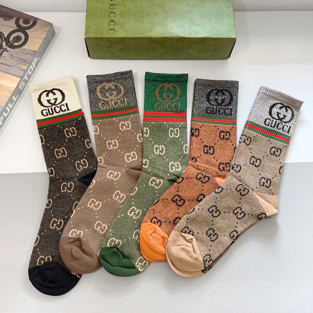 [TOP] GUCCI Socks - 5 Pieces as a Set