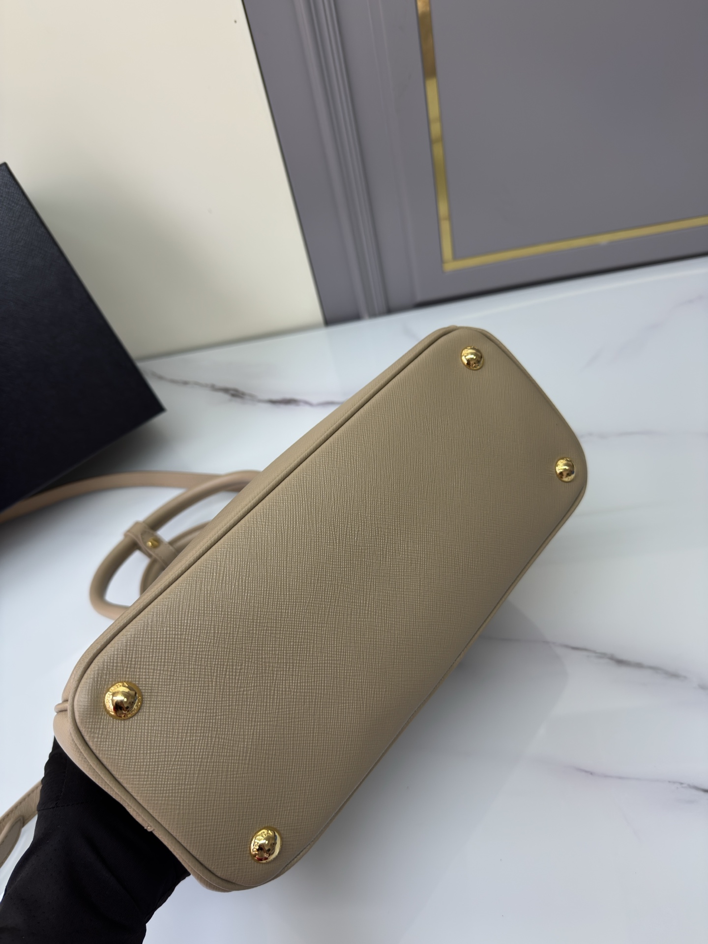 [TOP] PRADA Galleria Saffiano Bag 20x15x9.5cm/28x20x12cm - Brown