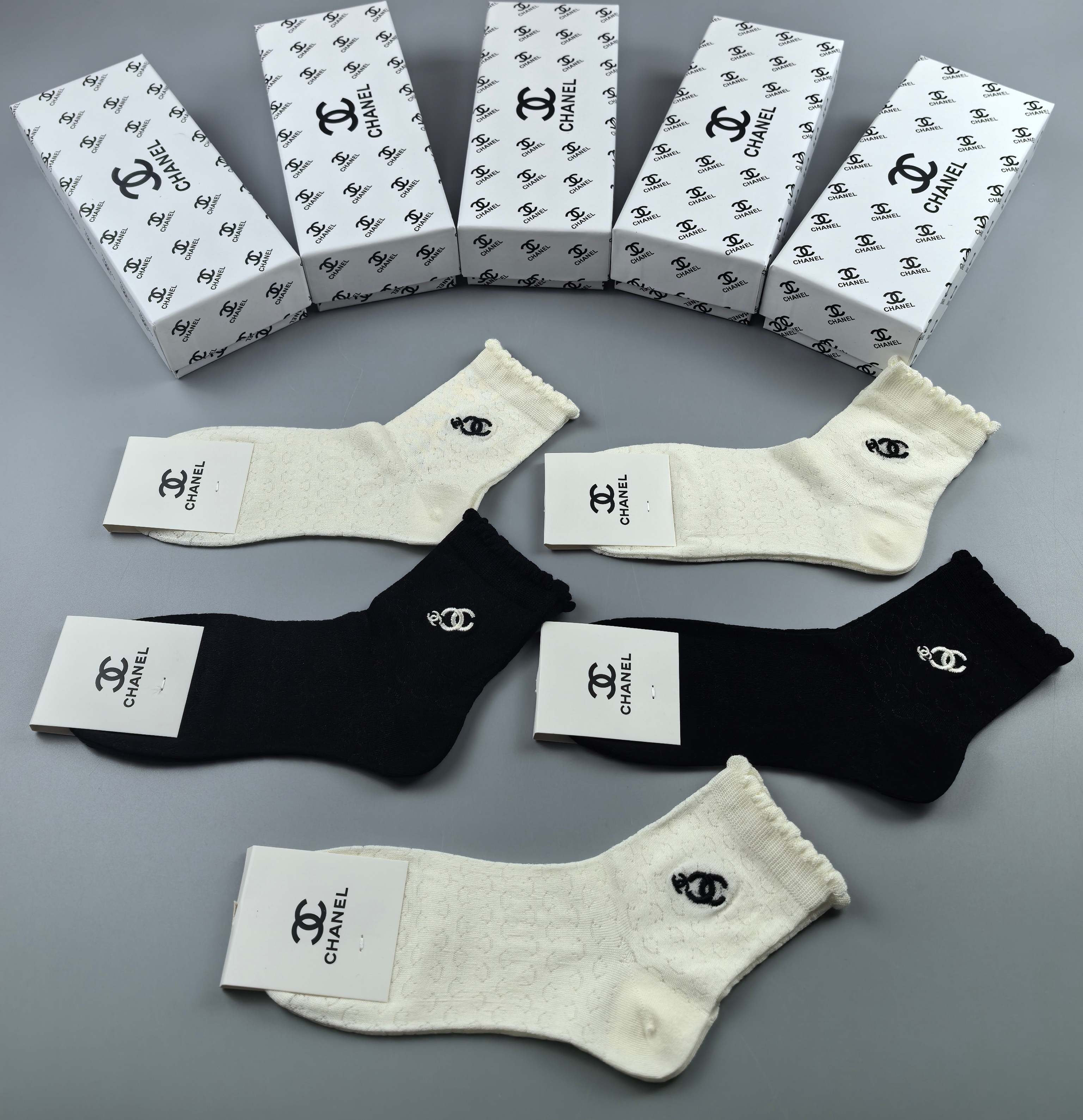 [TOP] CHANEL Socks - 5 Pieces as a Set