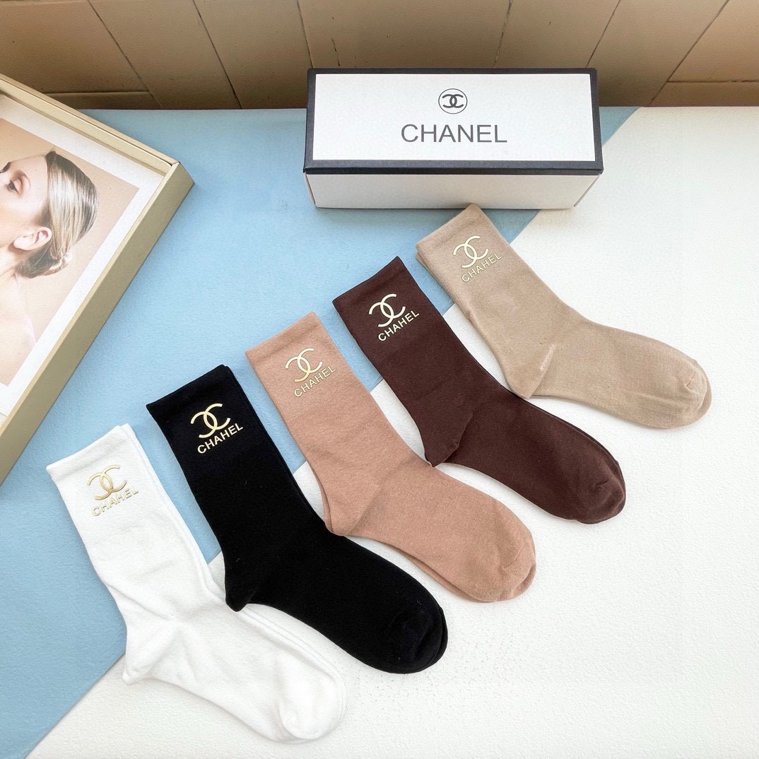 [TOP] CHANEL Socks - 5 Pieces as a Set