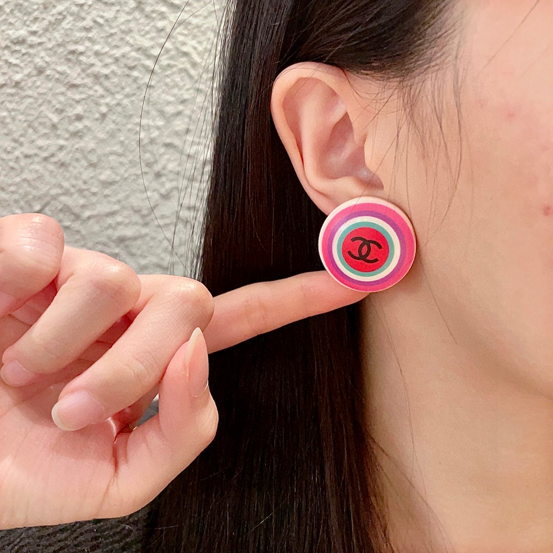 [TOP] CHANEL  Earrings- Pink