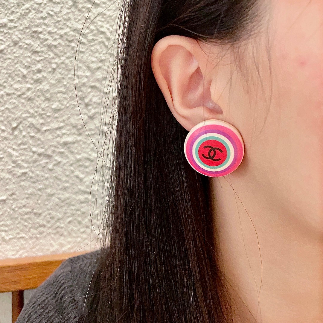 [TOP] CHANEL  Earrings- Pink