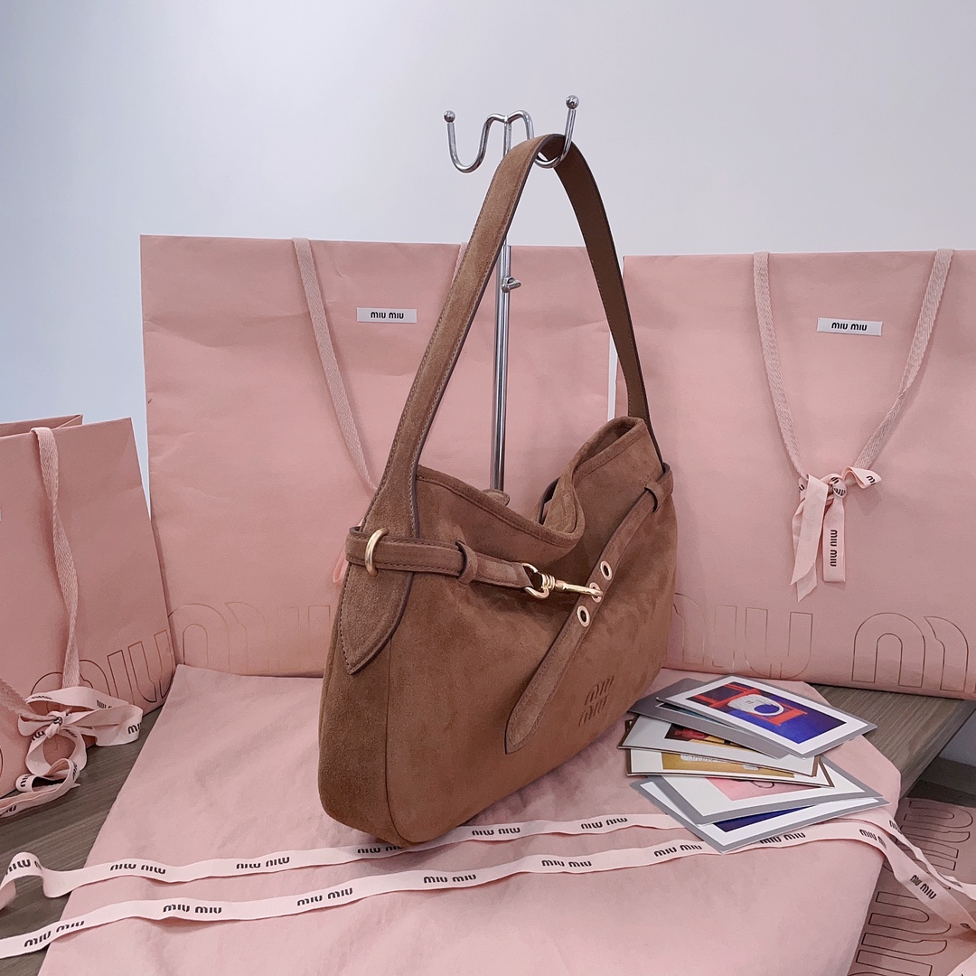 [TOP] Miu Miu Aventure Handbags Suede Leather 33X19X5CM/ 40X24X7CM - 2 Colour