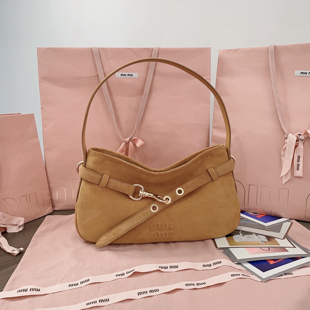 [TOP] Miu Miu Aventure Handbags Suede Leather 33X19X5CM/ 40X24X7CM - 2 Colour