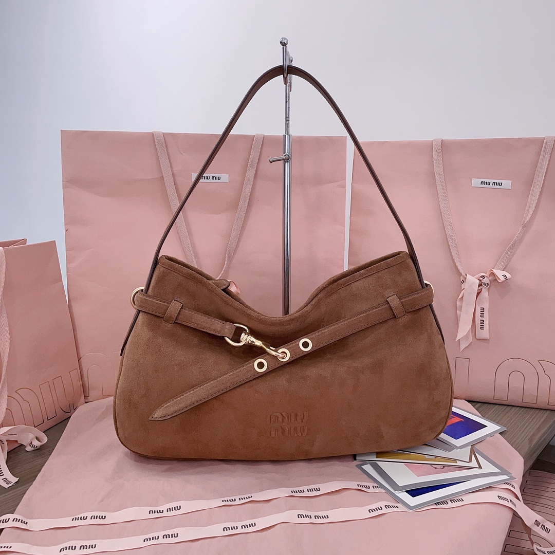 [TOP] Miu Miu Aventure Handbags Suede Leather 33X19X5CM/ 40X24X7CM - 2 Colour