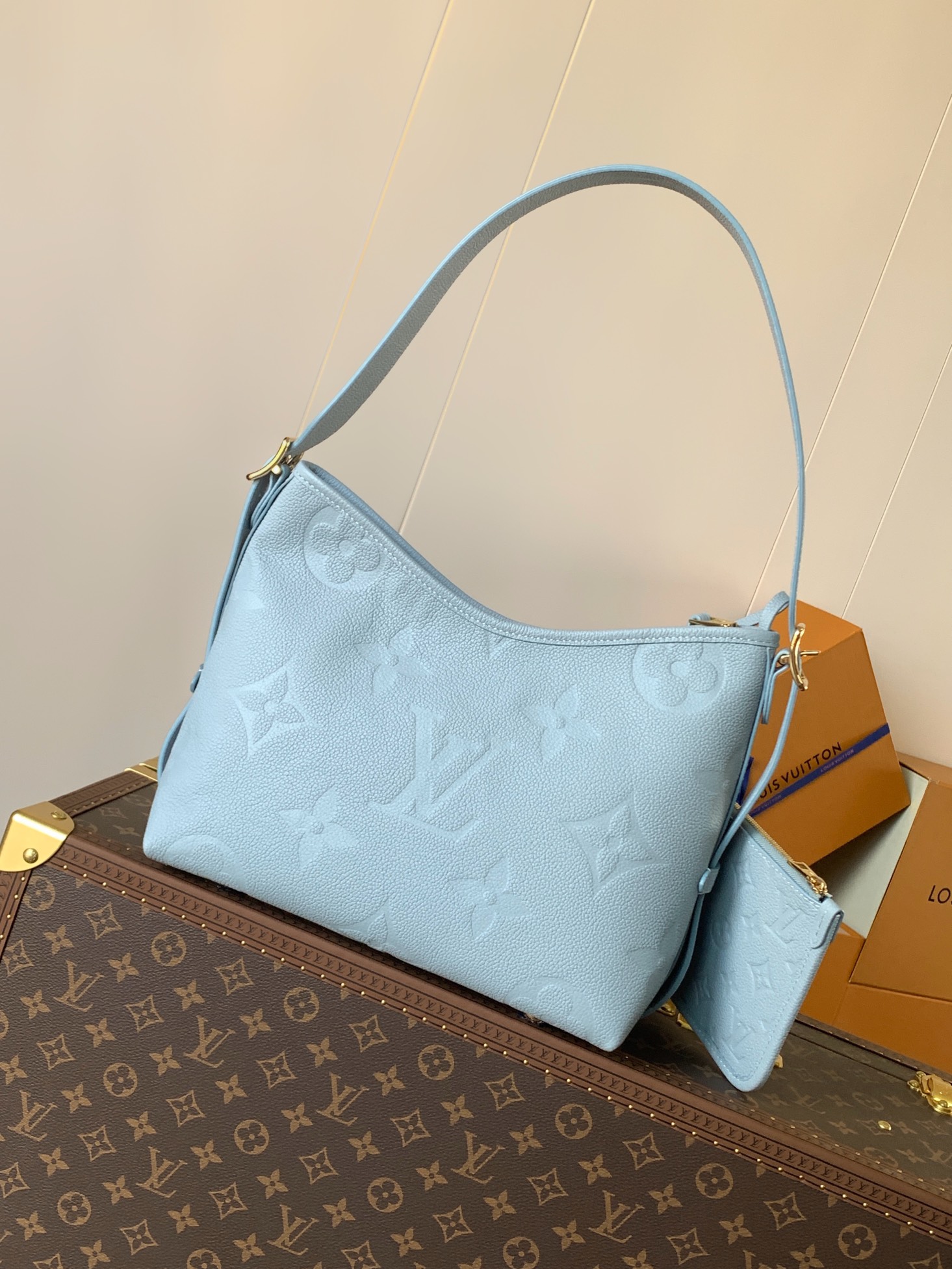 [TOP] Louis Vuitton LV Carryall Bag 29x24x12cm - Light Blue