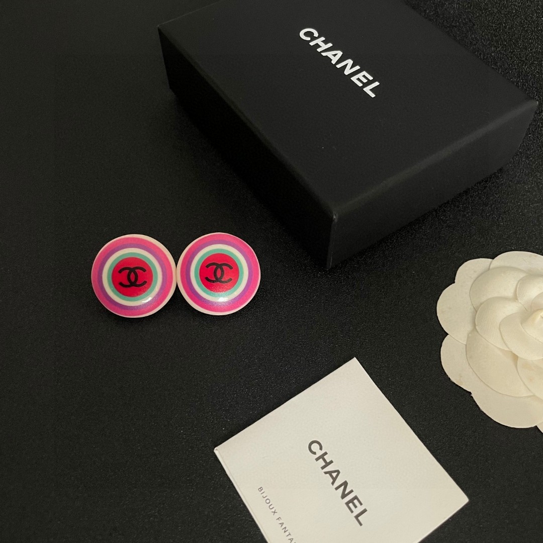 [TOP] CHANEL  Earrings- Pink