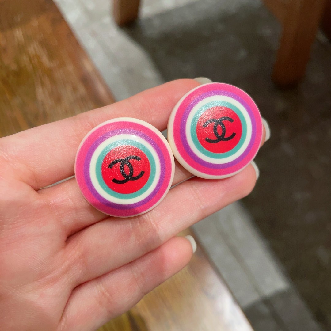 [TOP] CHANEL  Earrings- Pink