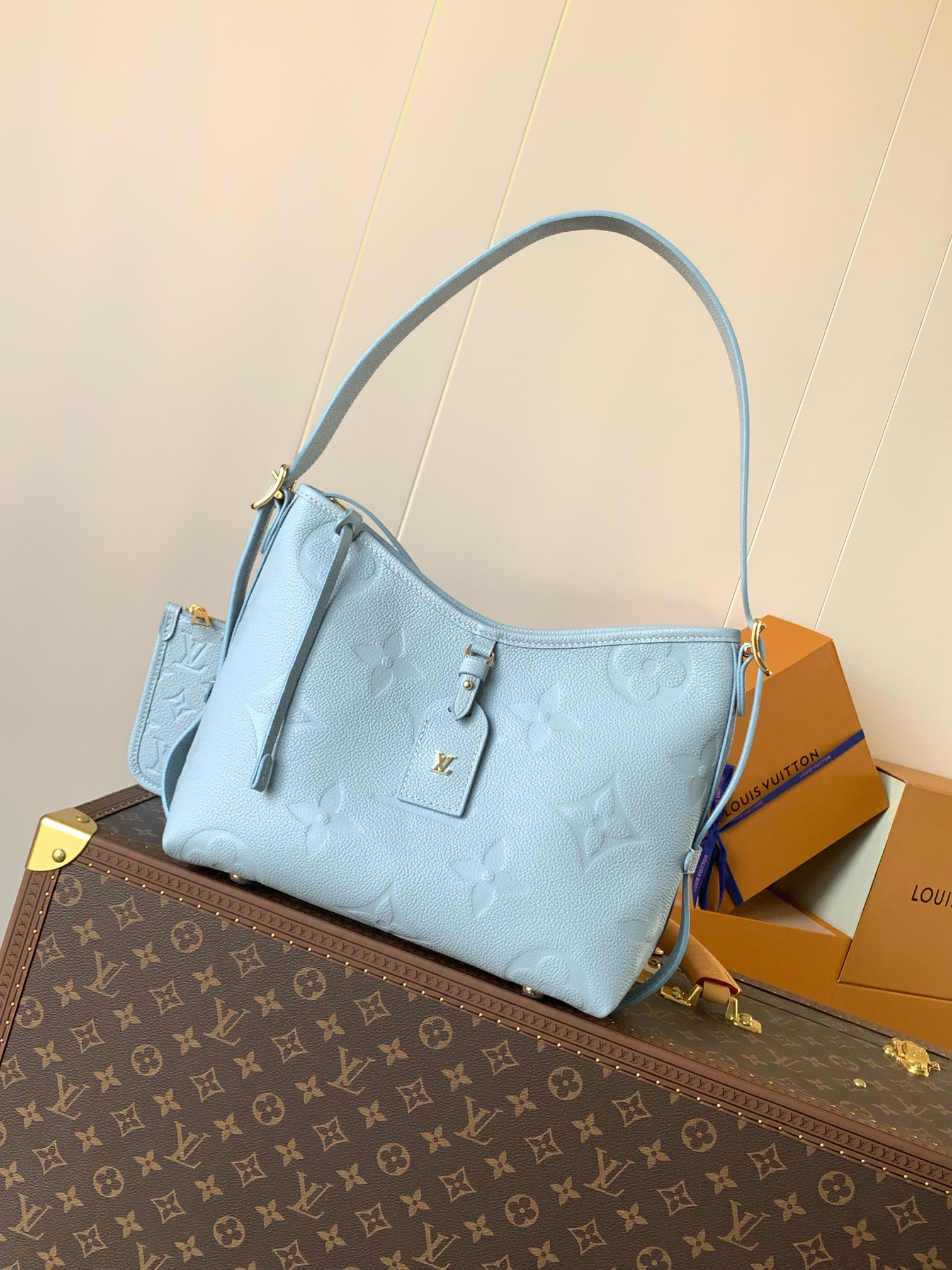 [TOP] Louis Vuitton LV Carryall Bag 29x24x12cm - Light Blue