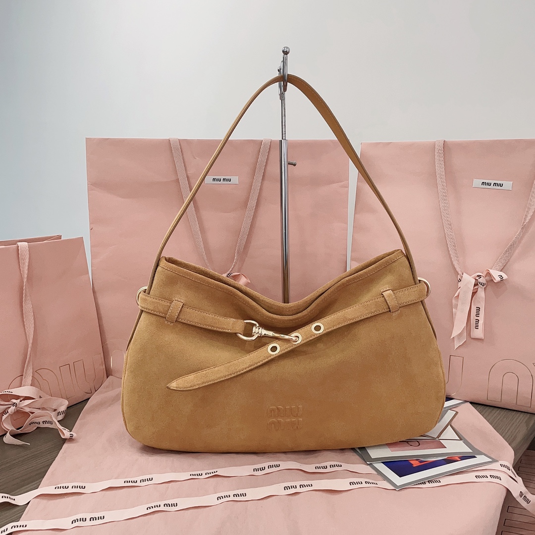 [TOP] Miu Miu Aventure Handbags Suede Leather 33X19X5CM/ 40X24X7CM - 2 Colour