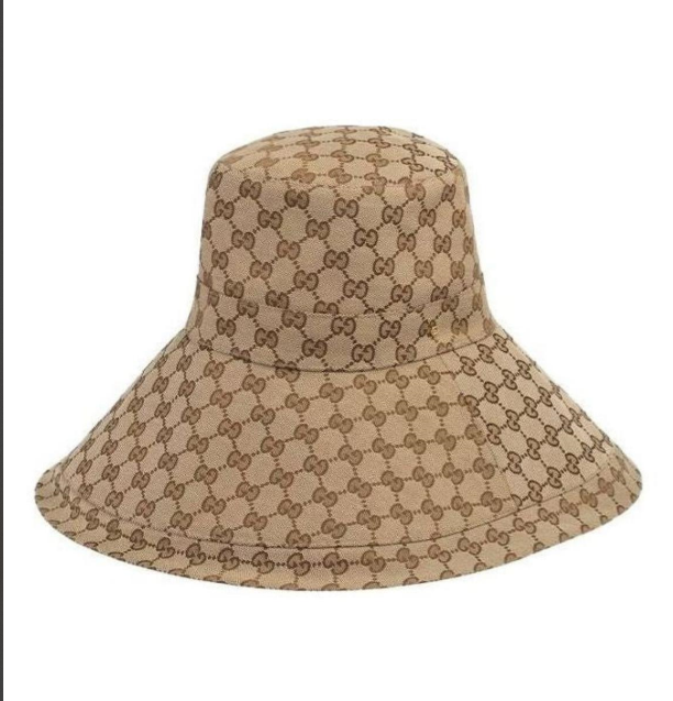 [TOP] GUCCI GG Canvas Wide Brim Hat - Beige/Ebony