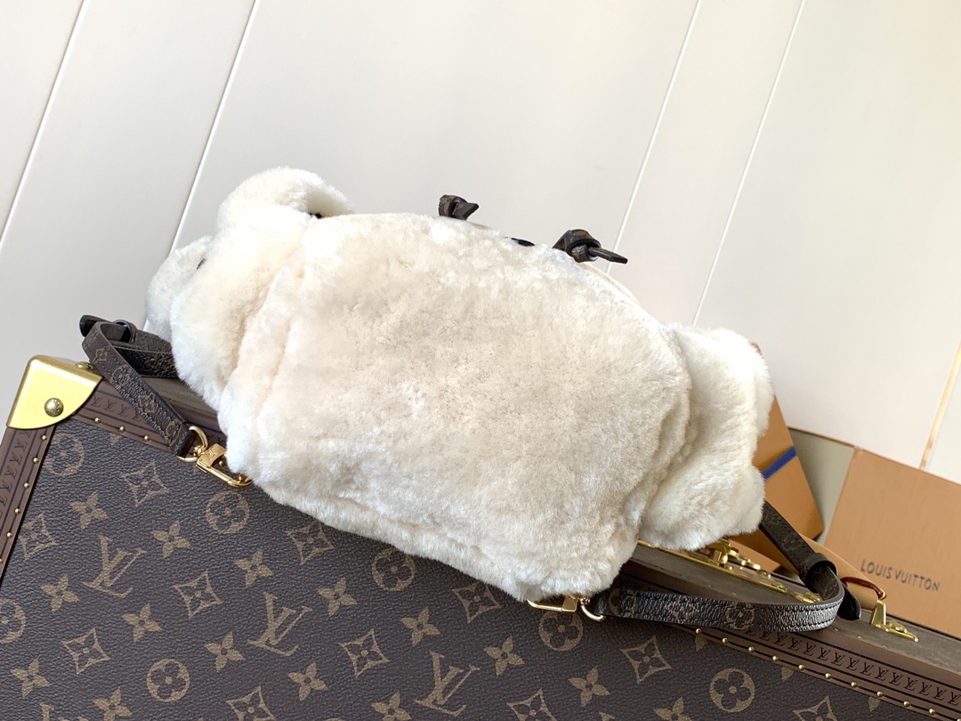 [TOP] Louis Vuitton LV Ski Nano Teddy Backpack 25x16.5x13cm- White