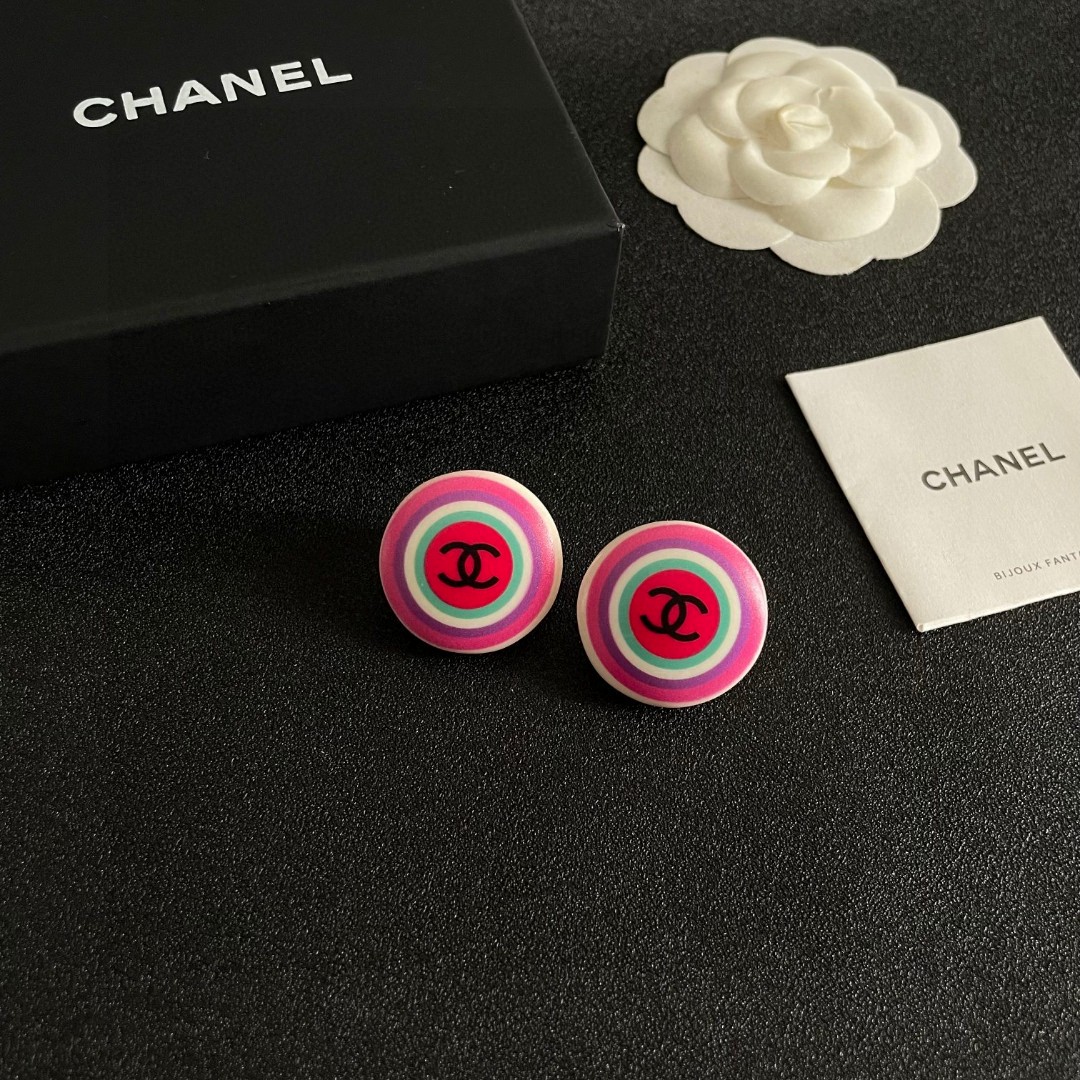 [TOP] CHANEL  Earrings- Pink