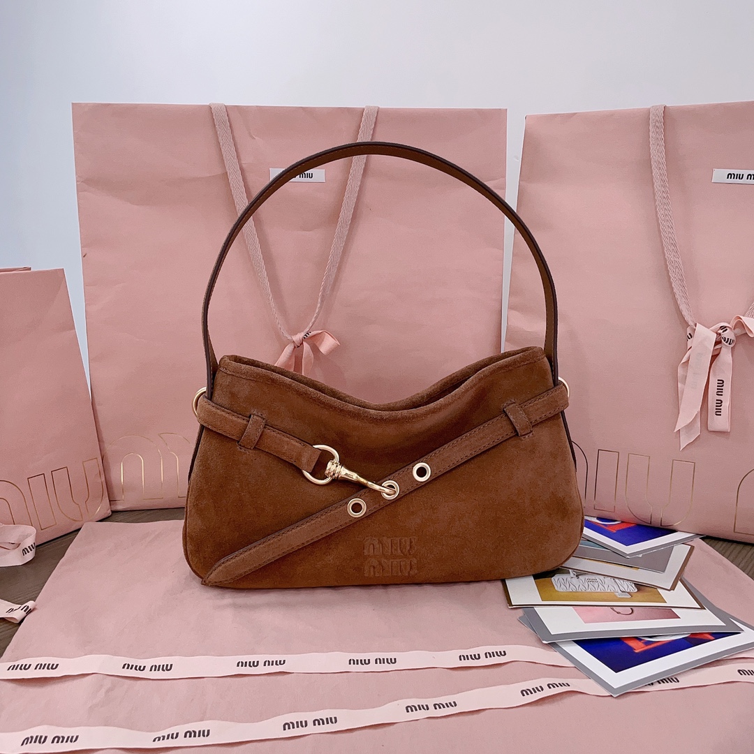 [TOP] Miu Miu Aventure Handbags Suede Leather 33X19X5CM/ 40X24X7CM - 2 Colour