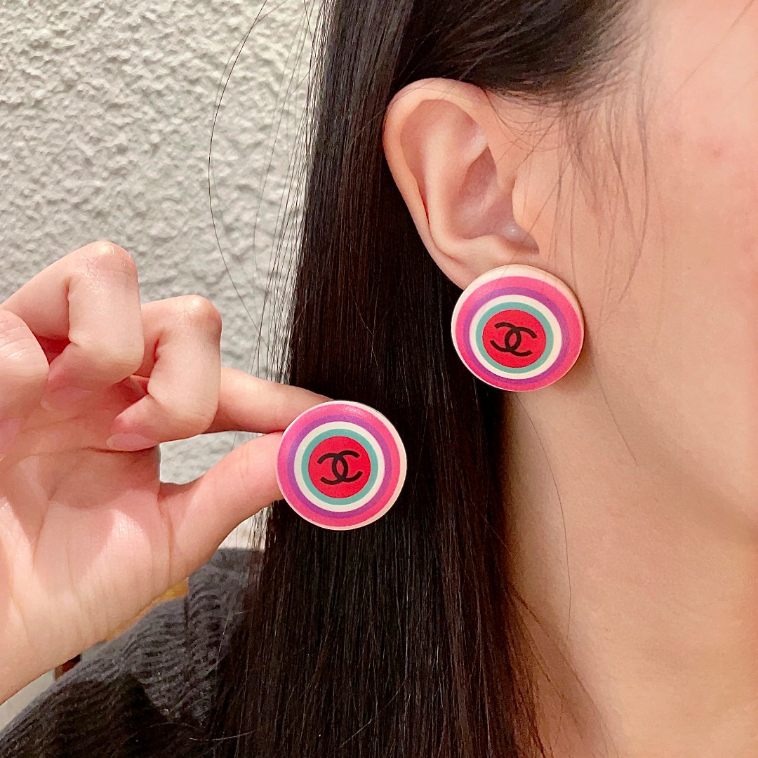 [TOP] CHANEL  Earrings- Pink