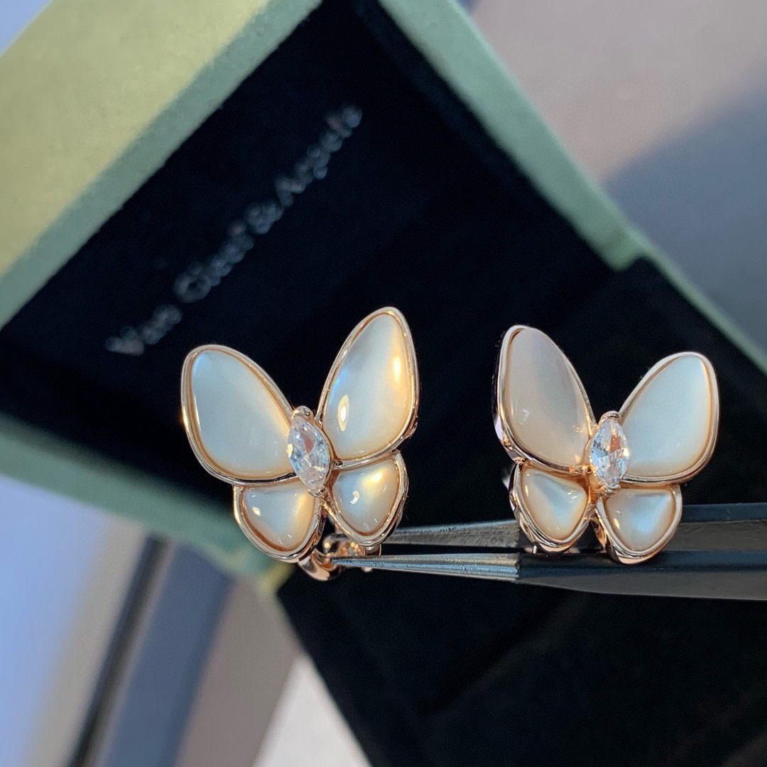 [TOP] Van Cleef & Arpels Butterfly Earrings-Gold