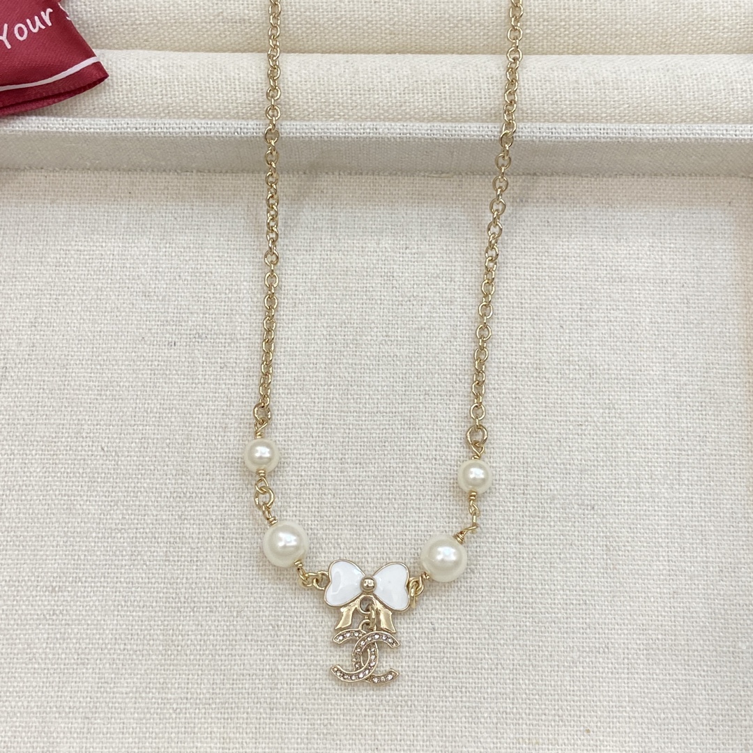 [TOP] CHANEL CC Necklace - Gold