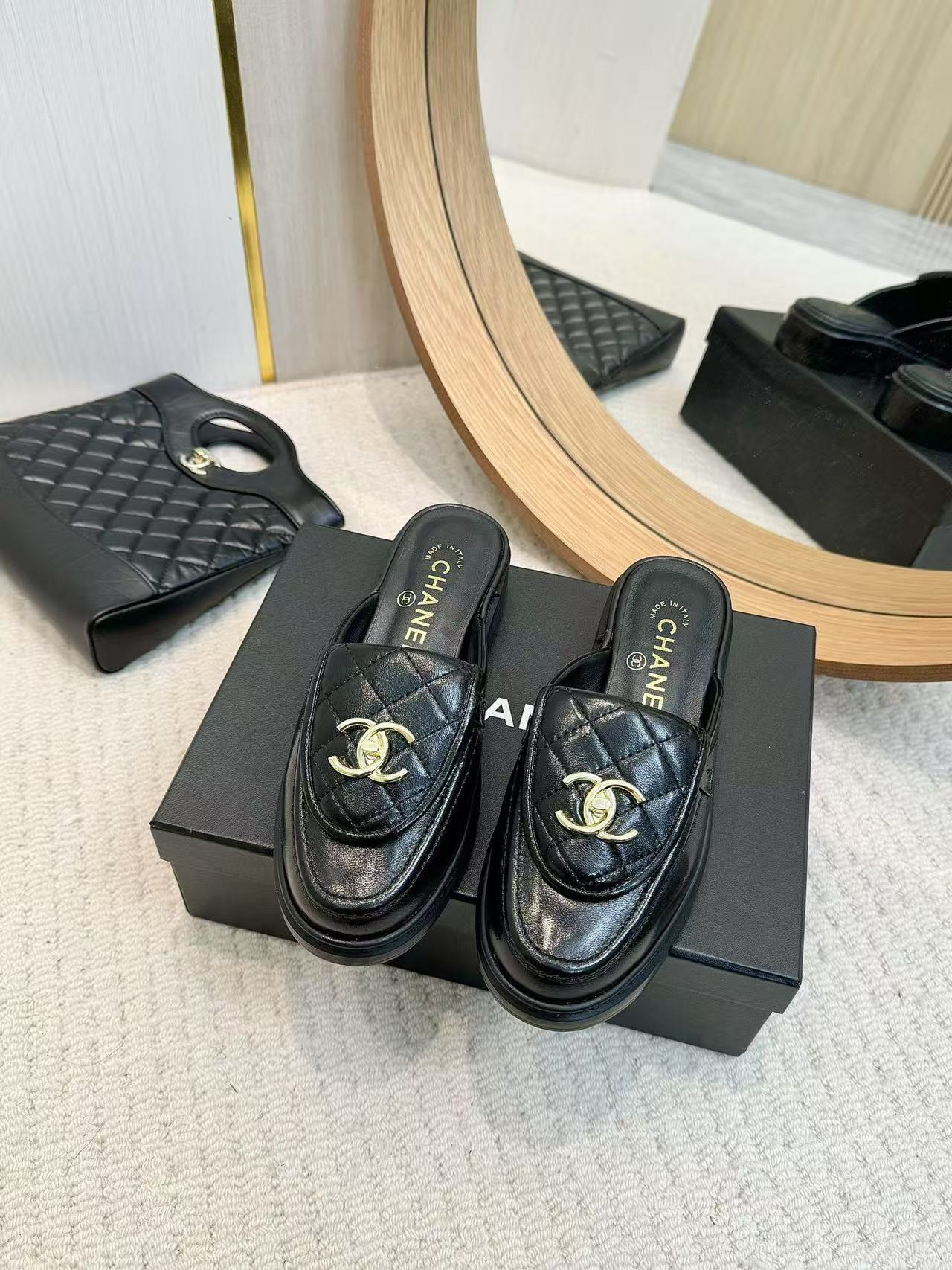 [TOP] CHANEL Leather Mules Shoes - 7 Colors