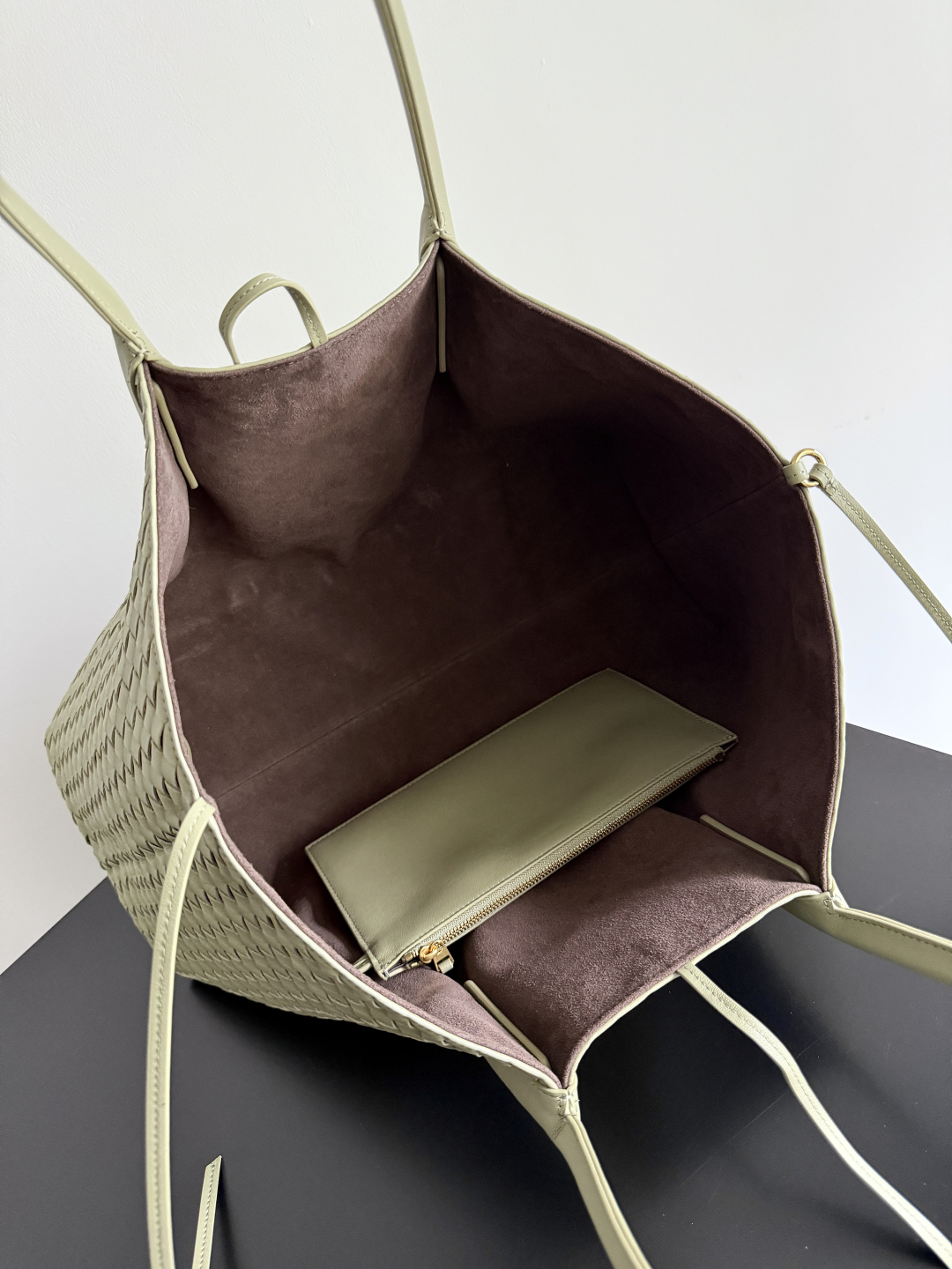 [TOP] Bottega Veneta BV Pinacoteca Bag 43x23x17.5cm - Green/Chocolate