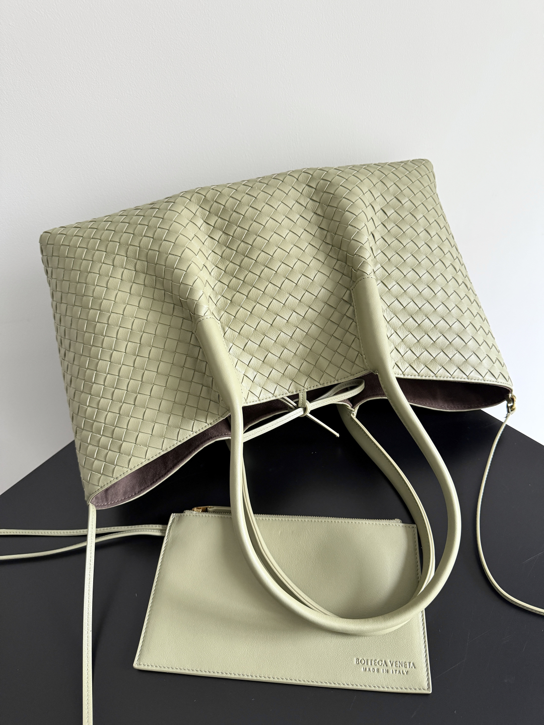 [TOP] Bottega Veneta BV Pinacoteca Bag 43x23x17.5cm - Green/Chocolate