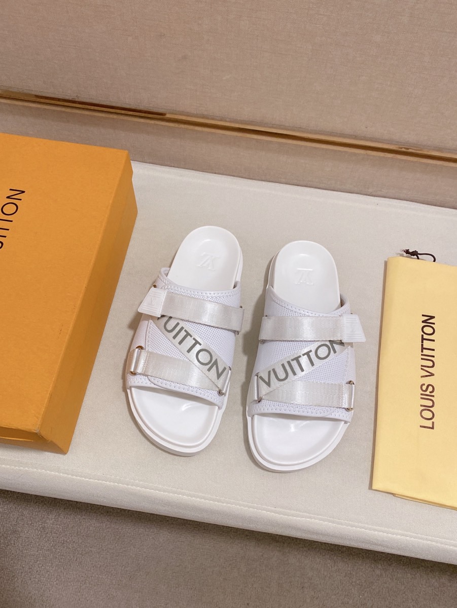[TOP] Louis Vuitton LV Men's Slippers - White