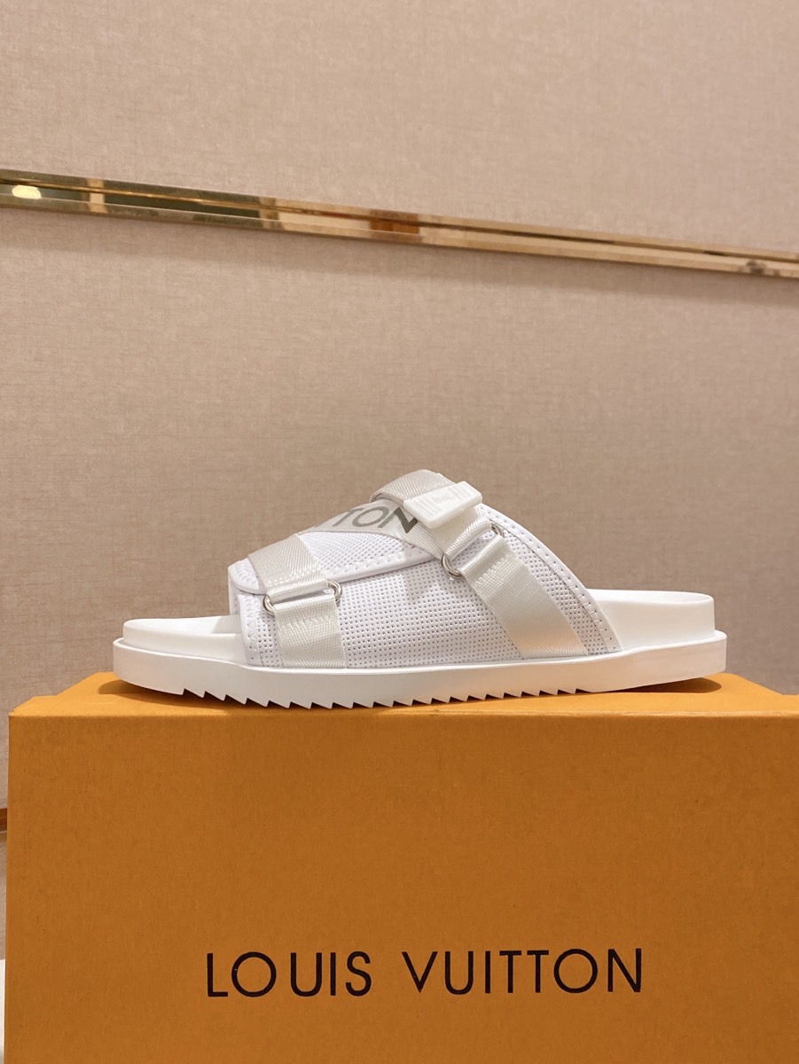 [TOP] Louis Vuitton LV Men's Slippers - White