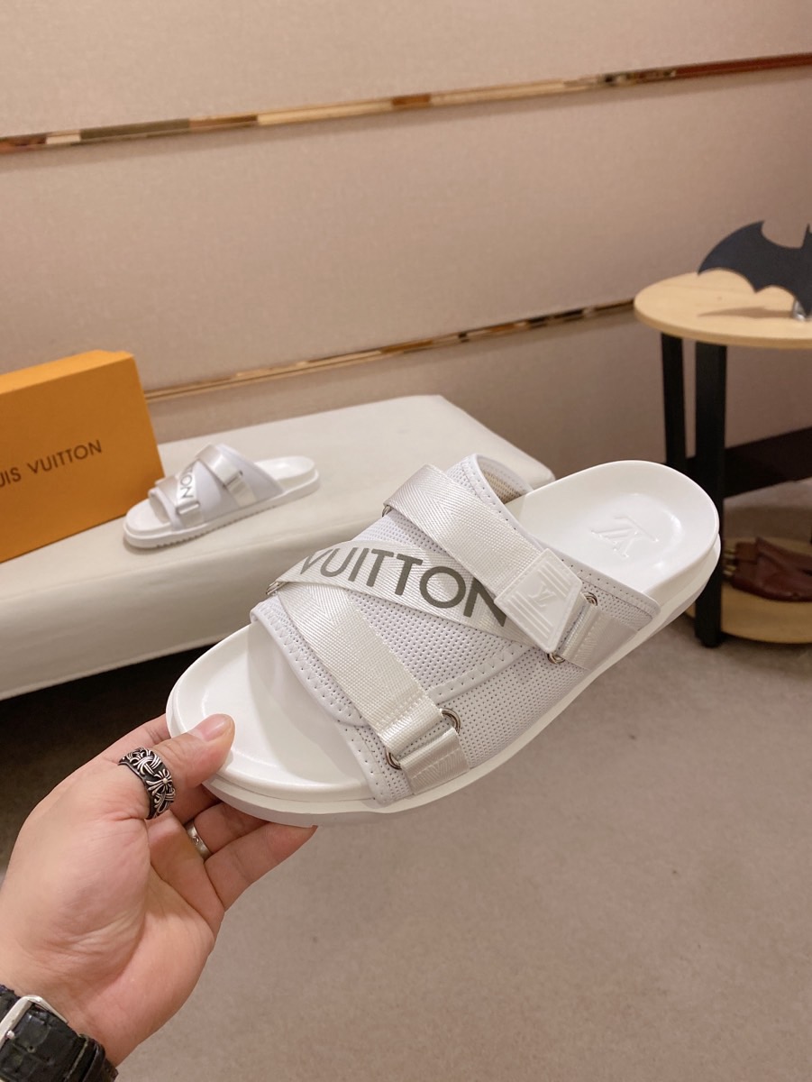 [TOP] Louis Vuitton LV Men's Slippers - White