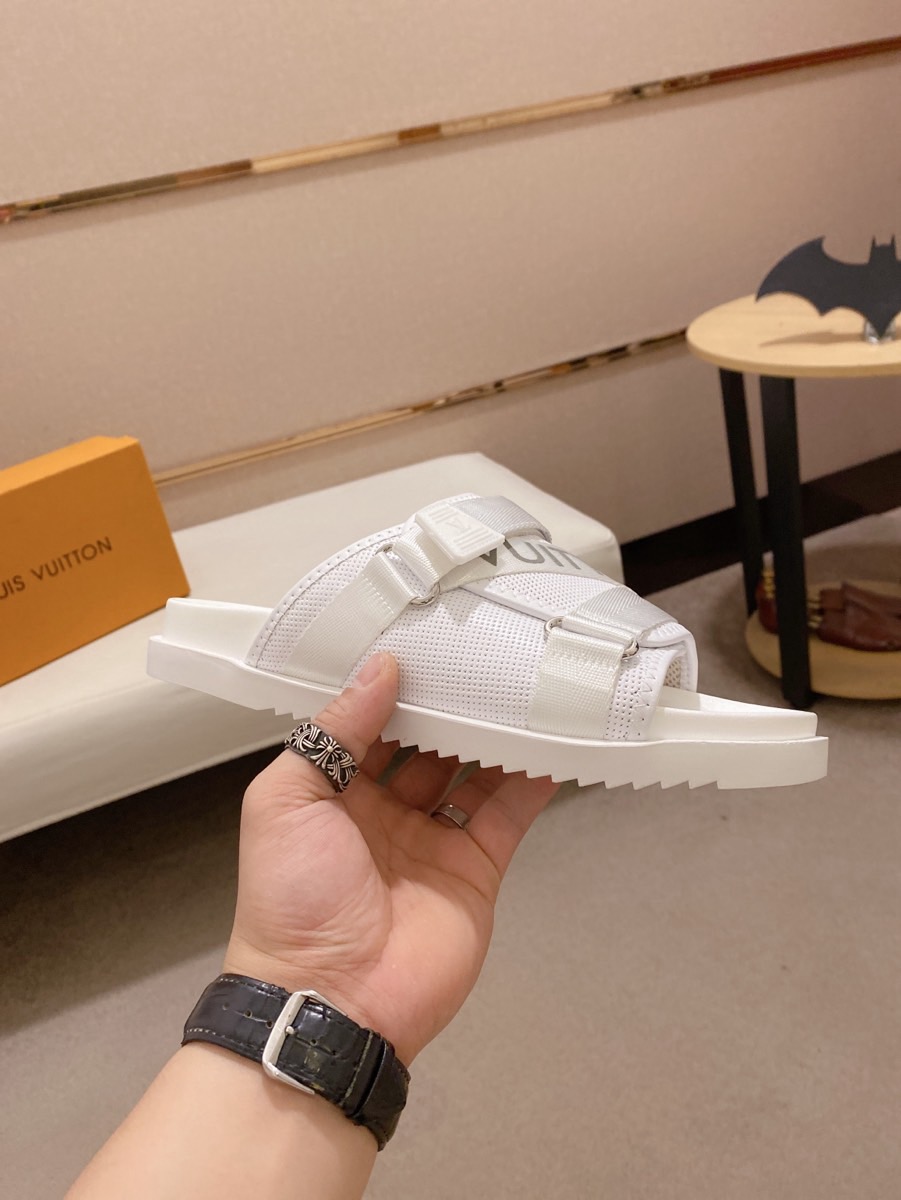 [TOP] Louis Vuitton LV Men's Slippers - White