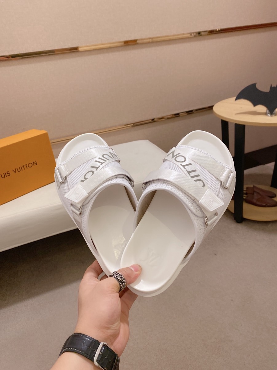 [TOP] Louis Vuitton LV Men's Slippers - White