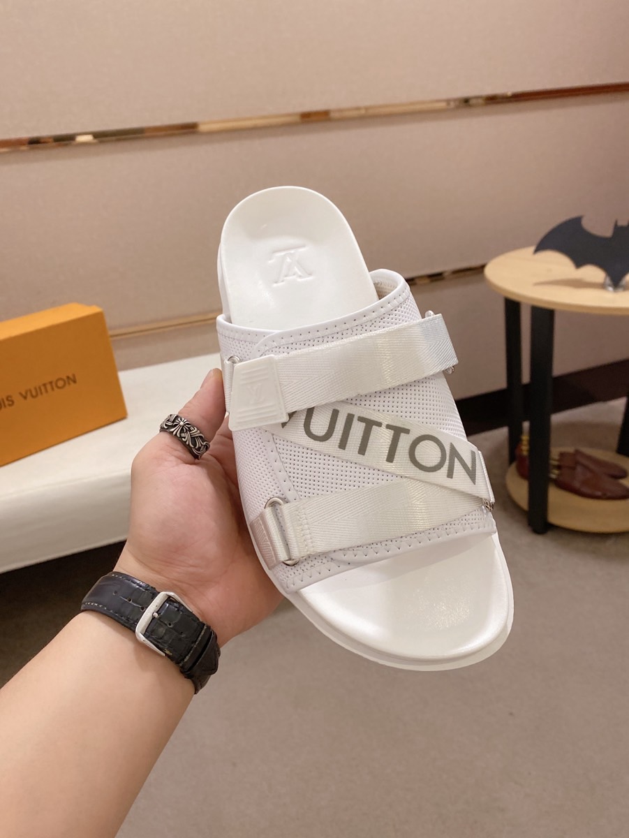 [TOP] Louis Vuitton LV Men's Slippers - White