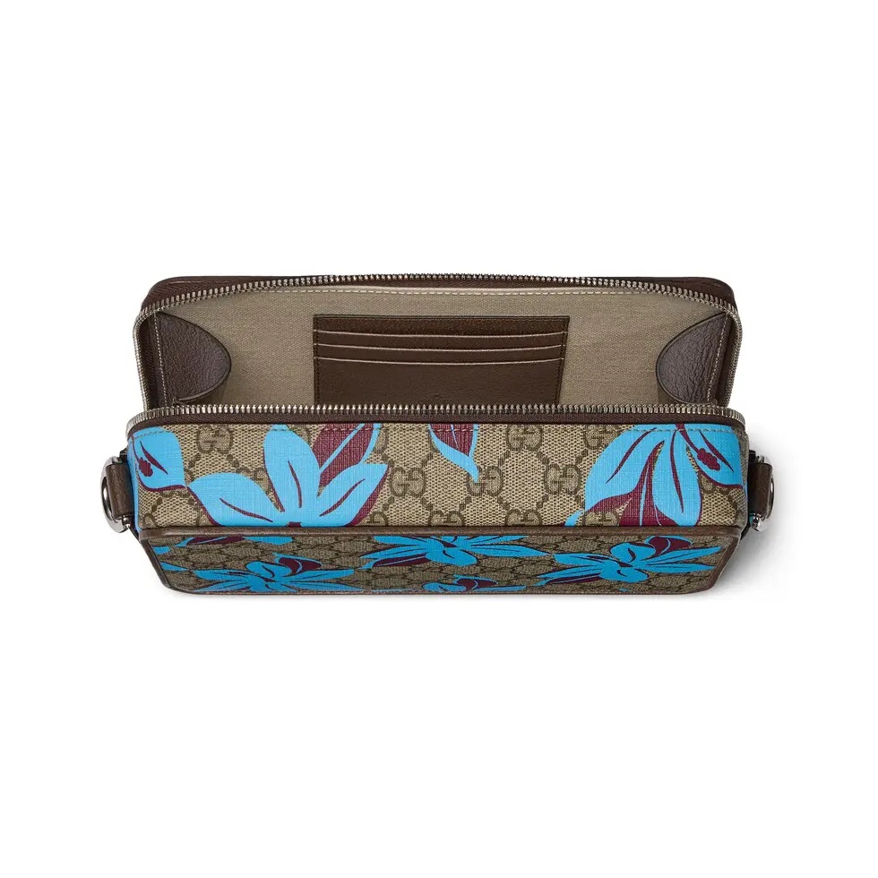 [TOP] GUCCI GG Supreme Flora Bags 22.5*14*7.5cm - Brown