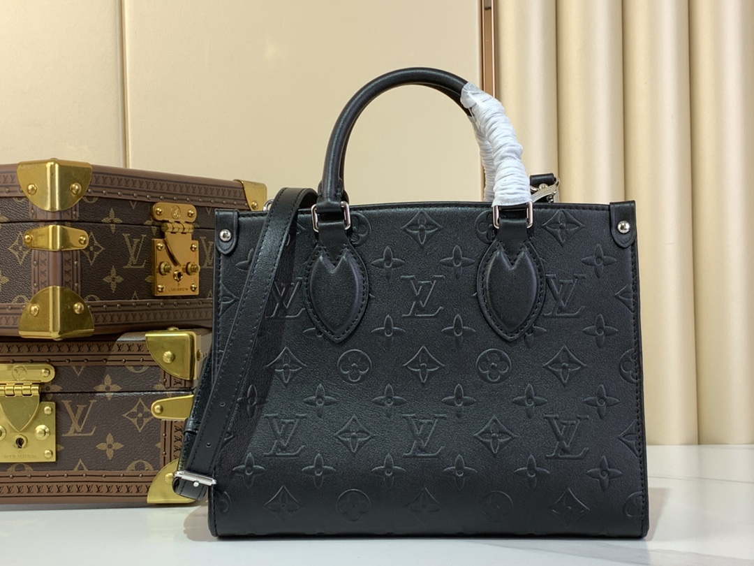 [TOP] Louis Vuitton LV On The Go Tote Bag Monogram Bold 25x19x11.5cm - Black