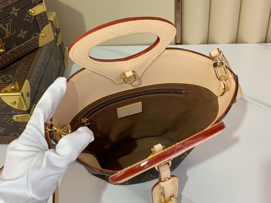 [TOP] Louis Vuitton LV Rivage BB Bag Monogram 18x7x12cm - Brown