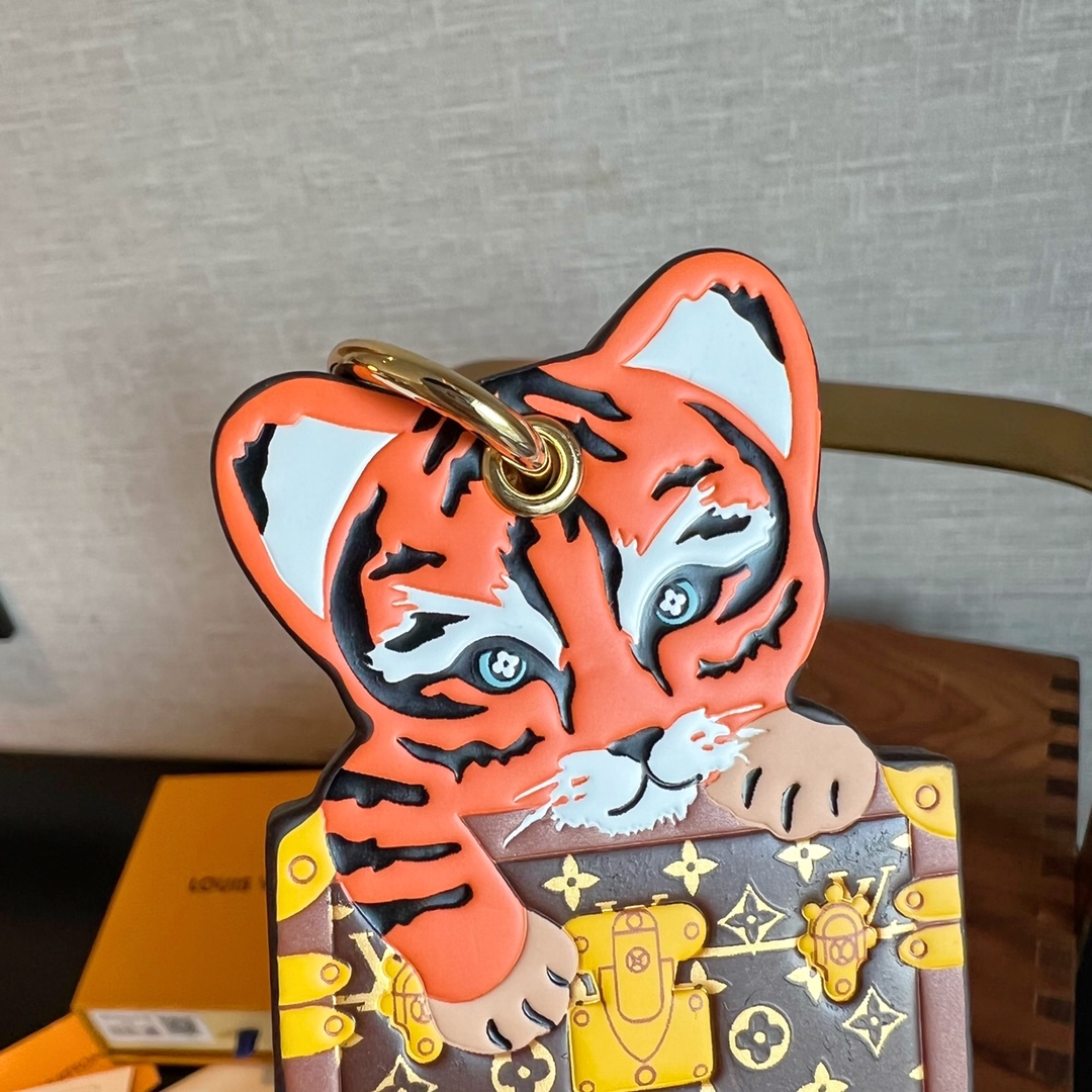 [TOP] Louis Vuitton LV Tiger Keychain-Brown